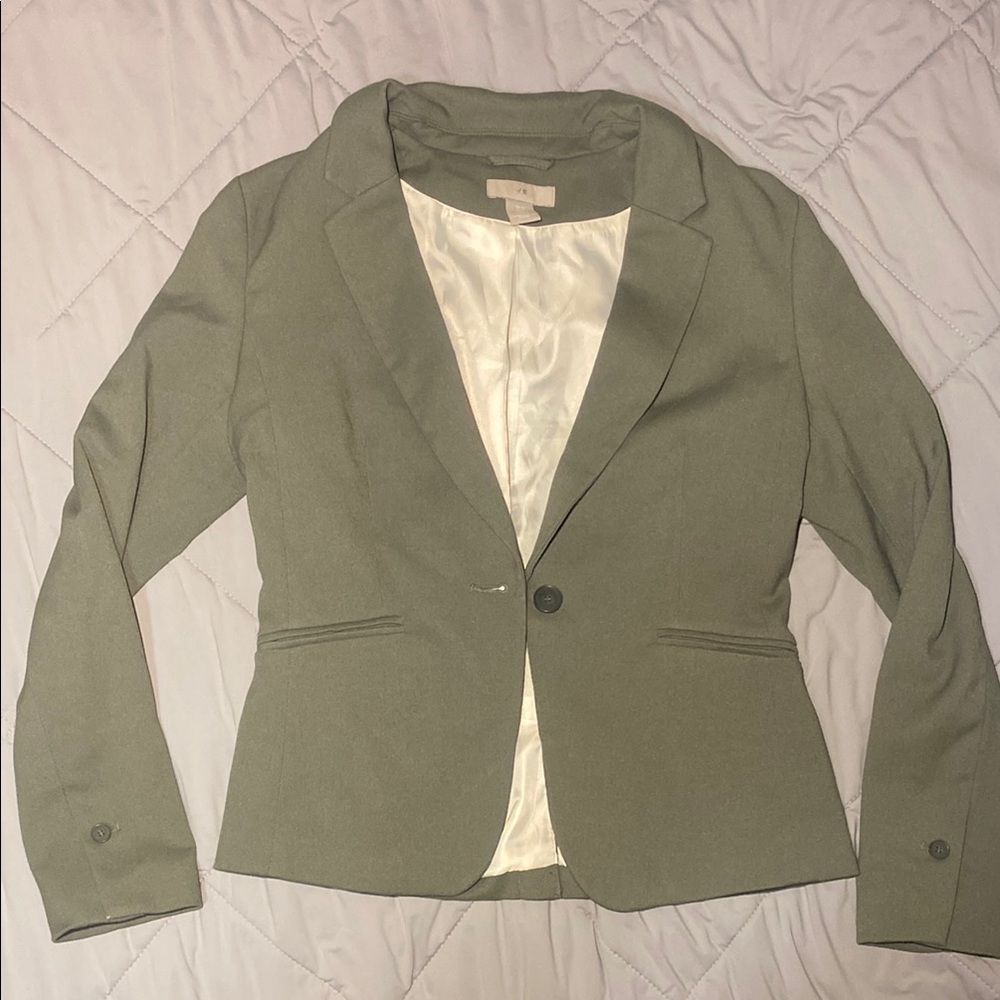 Women’s Tailored Olive Green Blazer Jacket